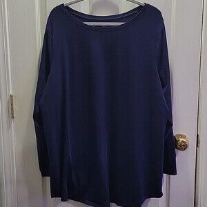 Old Navy Plus Size Fitted Navy Blue Long Sleeve T Shirt 4X